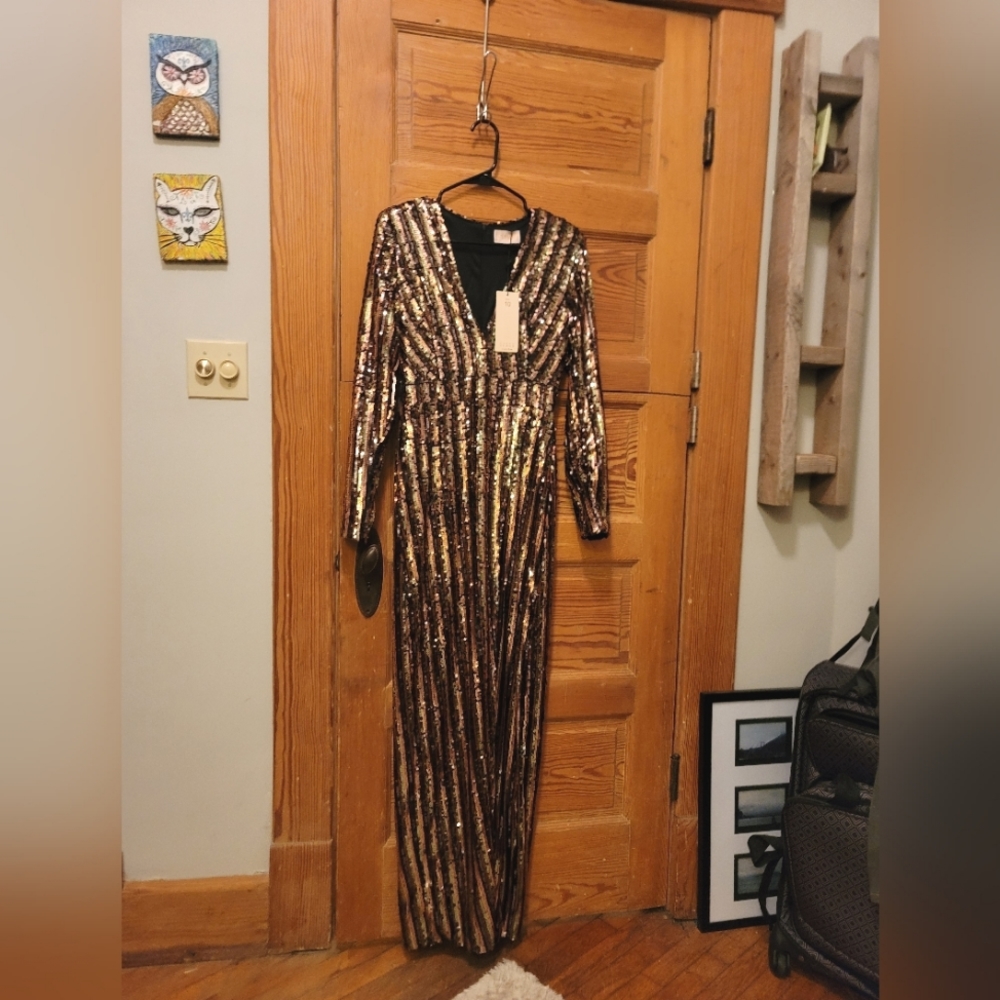 GORGEOUS Vintage Glam Sequin Gown